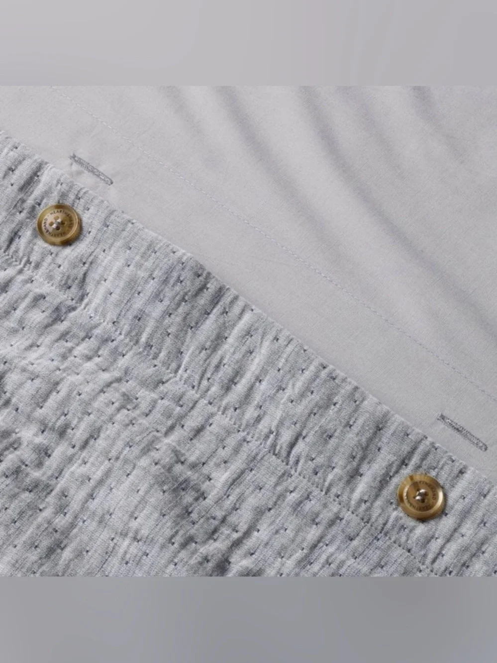 Hearth & Hand Gauze Stitch Pin Dot Sterling Blue Full/Queen Duvet Set NWT